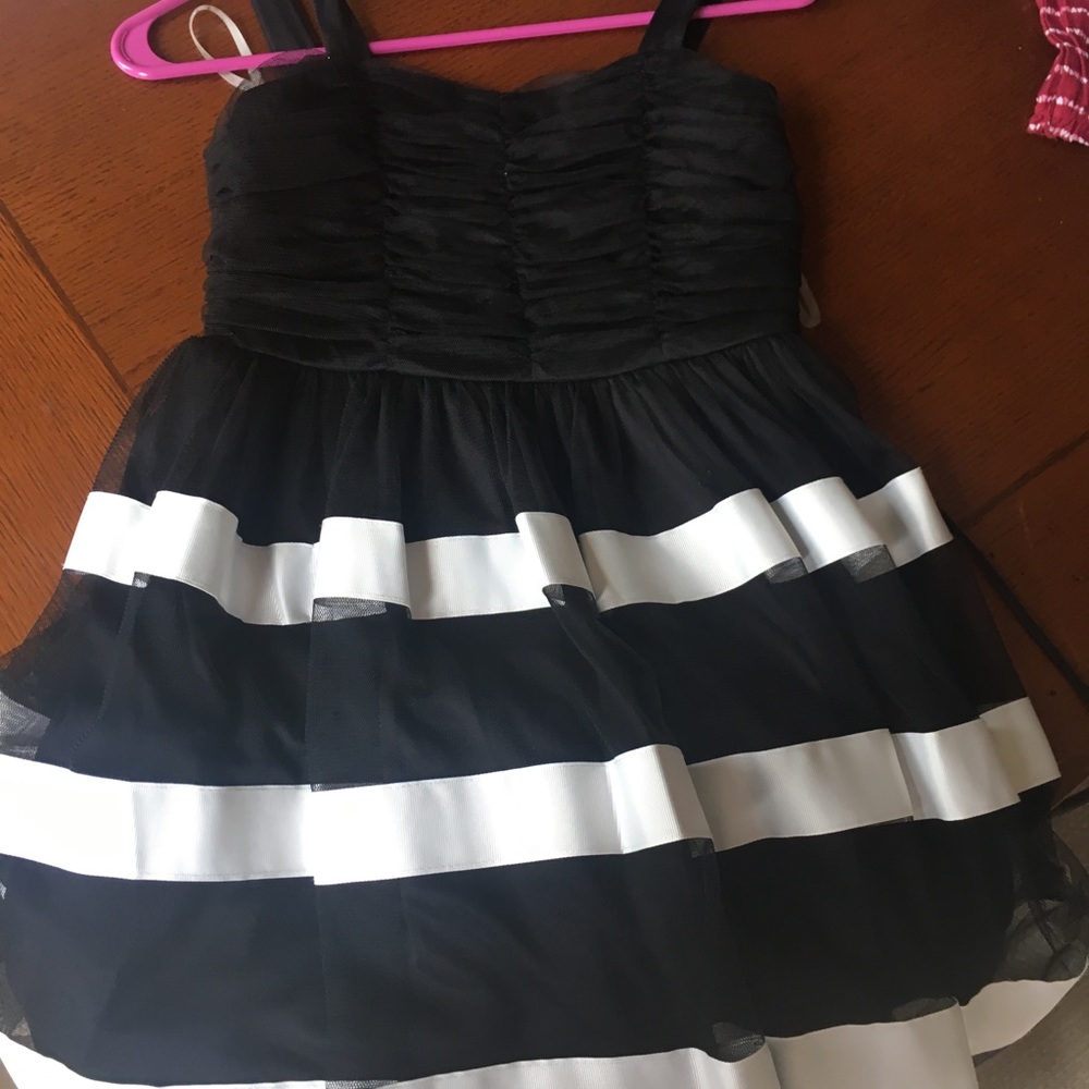 Black and white striped dress